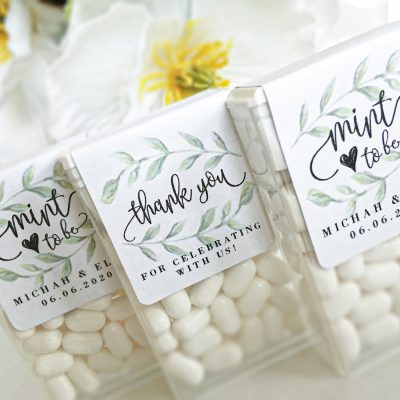 Greenery Wedding Mint Favors  - Tic Tac Labels