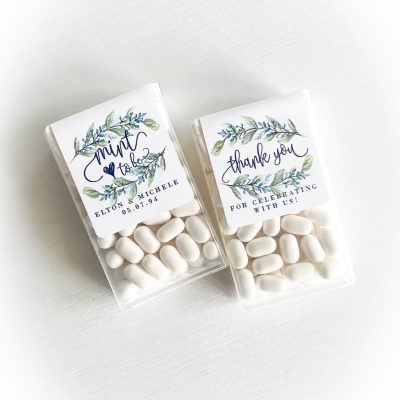 Wedding Mint Favors Navy & Green - Tic Tac Labels