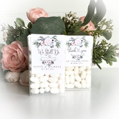 Wedding Mint Favors Boho Style Floral - Tic Tac Labels