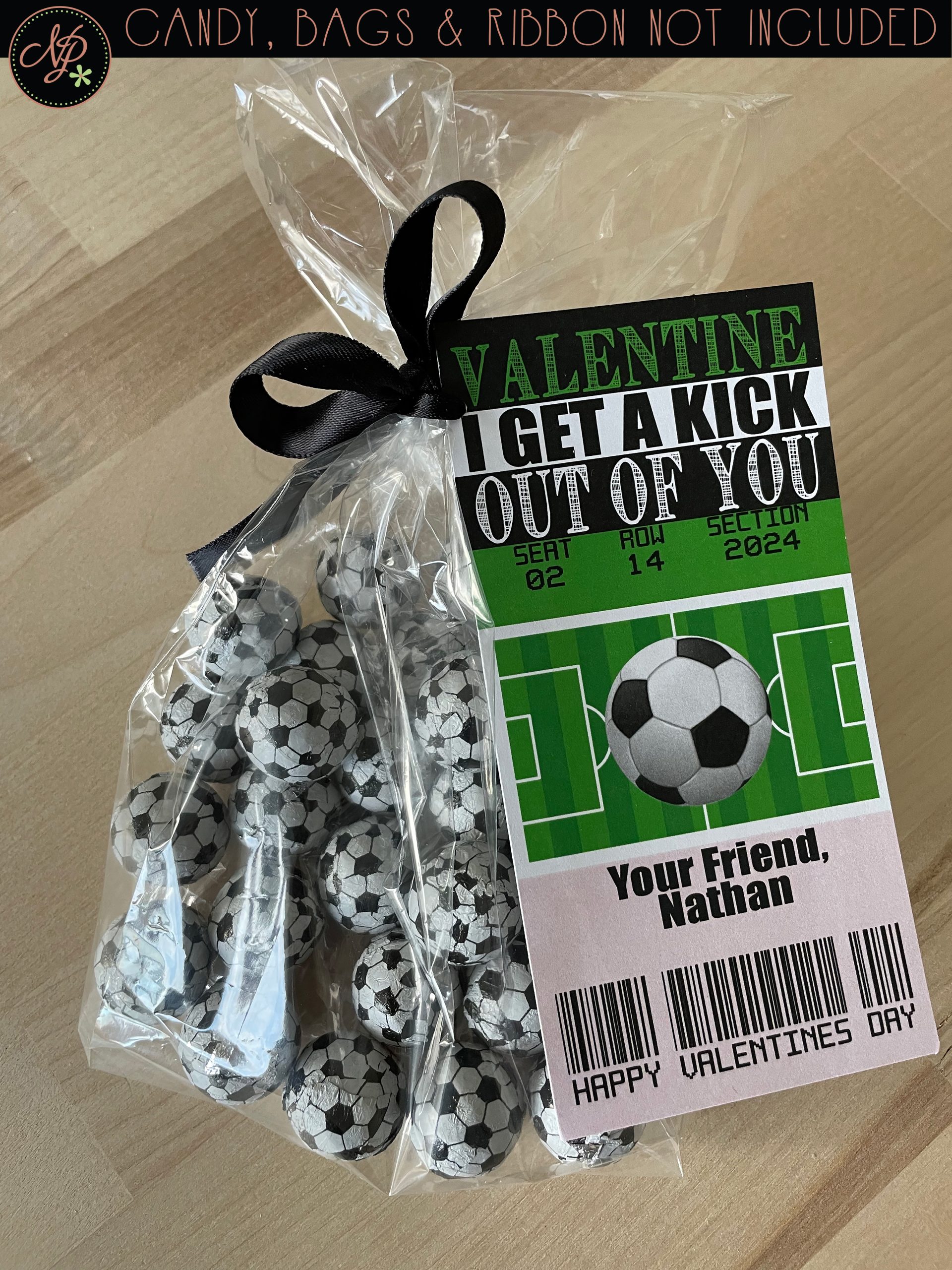 Soccer Ticket Kids Valentine's Day Cards - Printed and Shipped - Image 3