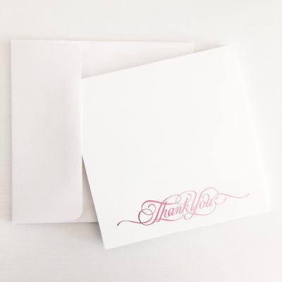 pink foil thank you notes