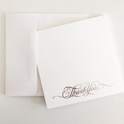 Silver Embossed Thank You Note