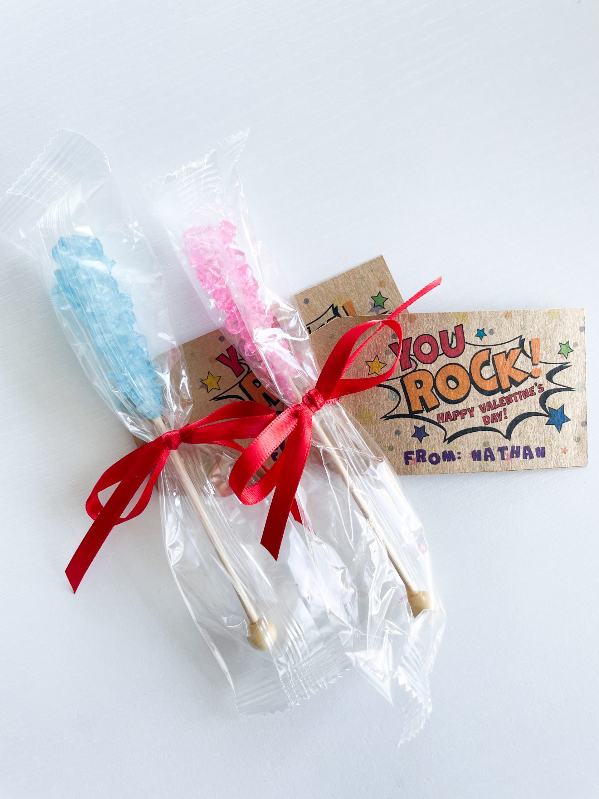 Pop Rocks Tag and Ribbon Kids Valentine's Day Cards - Printed and Shipped - Image 2