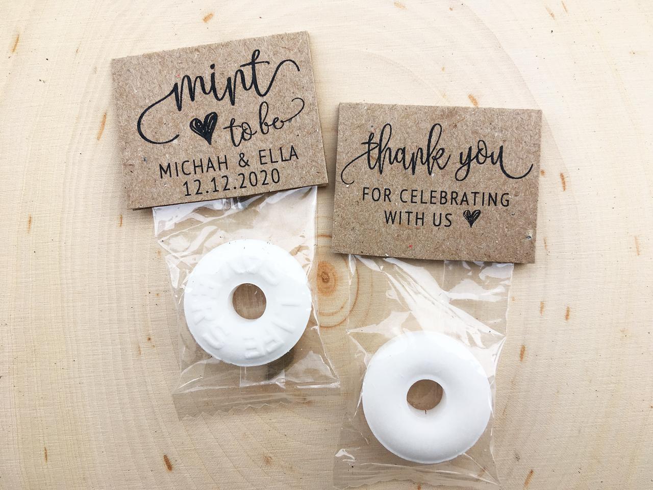 Kraft Mint To Be wedding favors